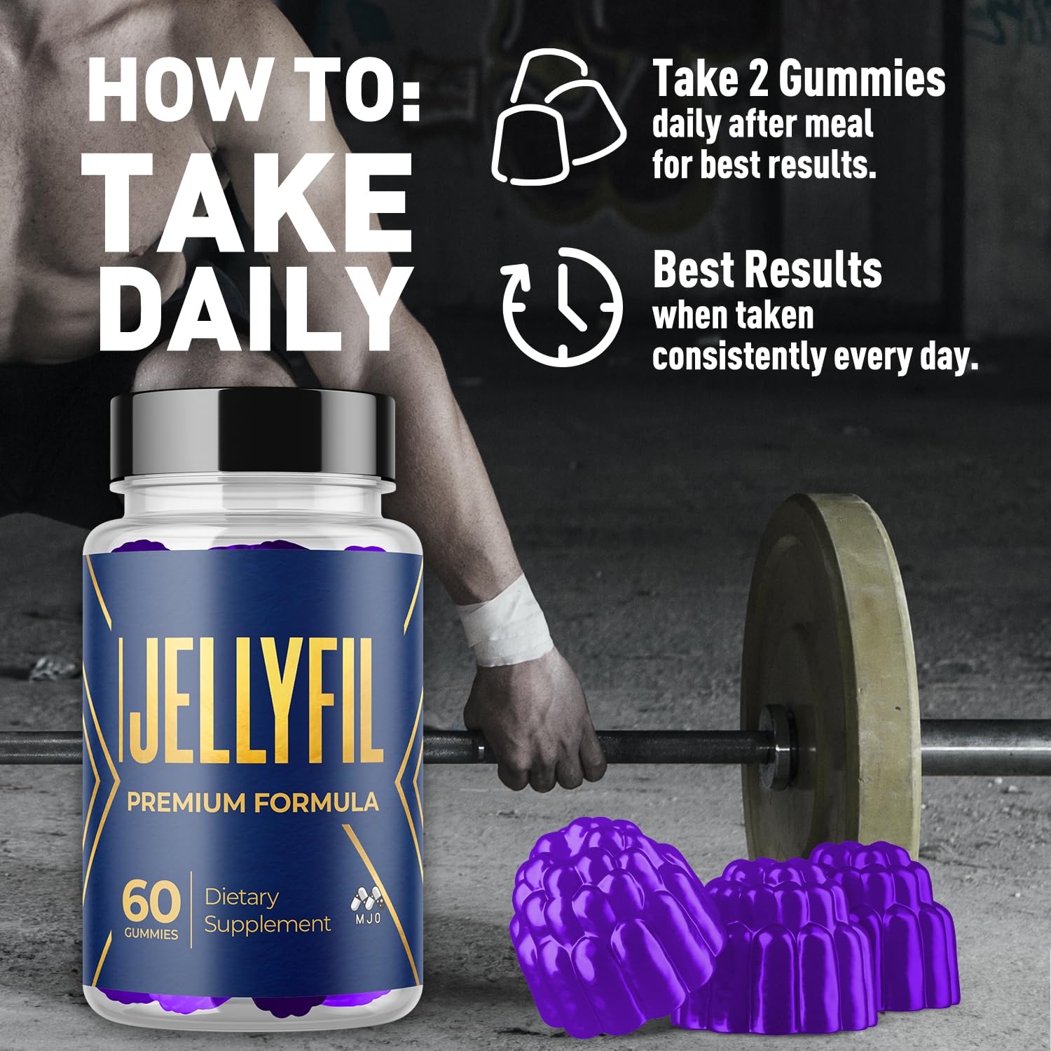 MJO Jellyfil gomita en mano mostrando tamaño real y facilidad de consumo