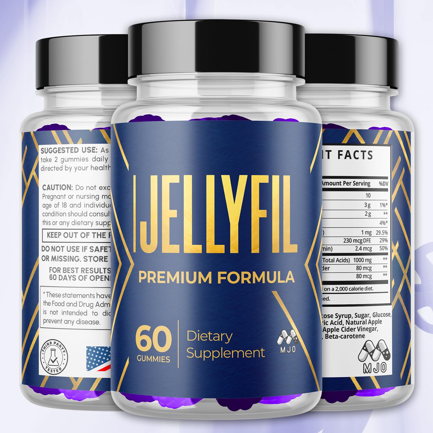 MJO Jellyfil Gummies textura en primer plano que demuestra calidad natural