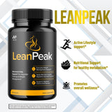 MJO Lean Peak envase abierto con cápsulas para visualizar cantidad y dosificación