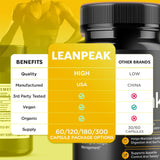 MJO Lean Peak primer plano de la cápsula que muestra calidad y recubrimiento liso
