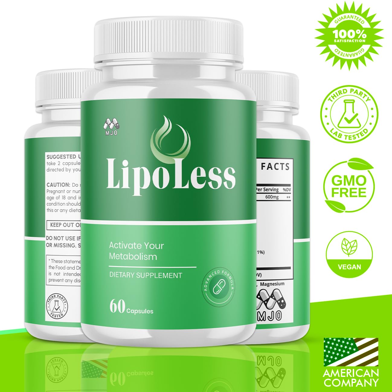 MJO cápsulas LipoLess textura lisa fácil de tragar y portátil