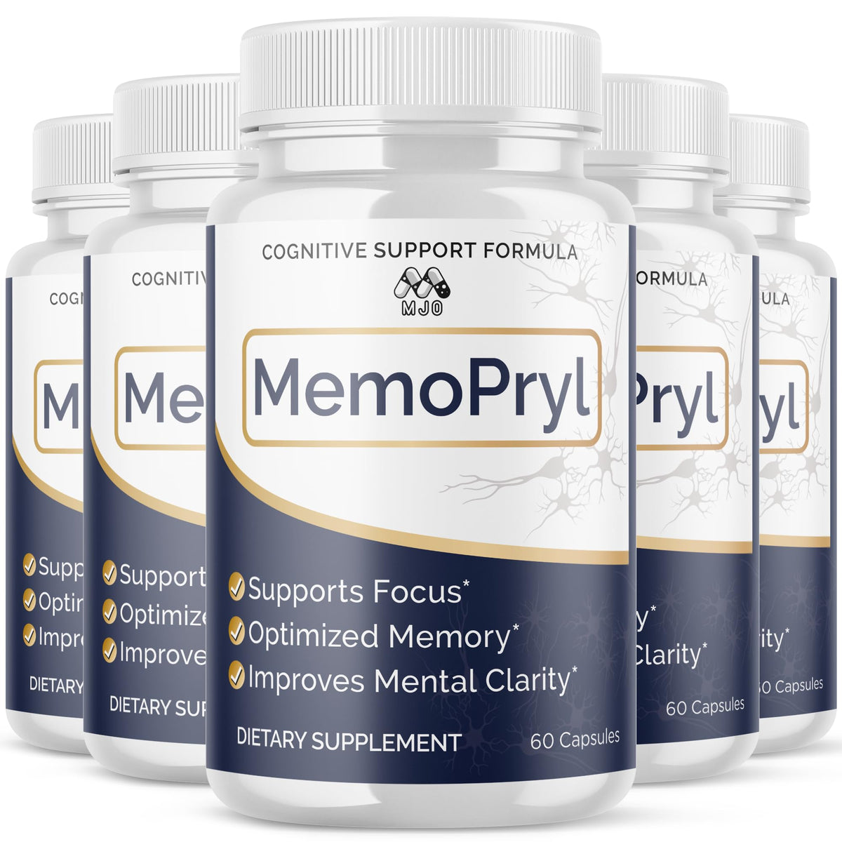 MJO Memopryl frontal del envase mostrando el diseño y beneficios visibles