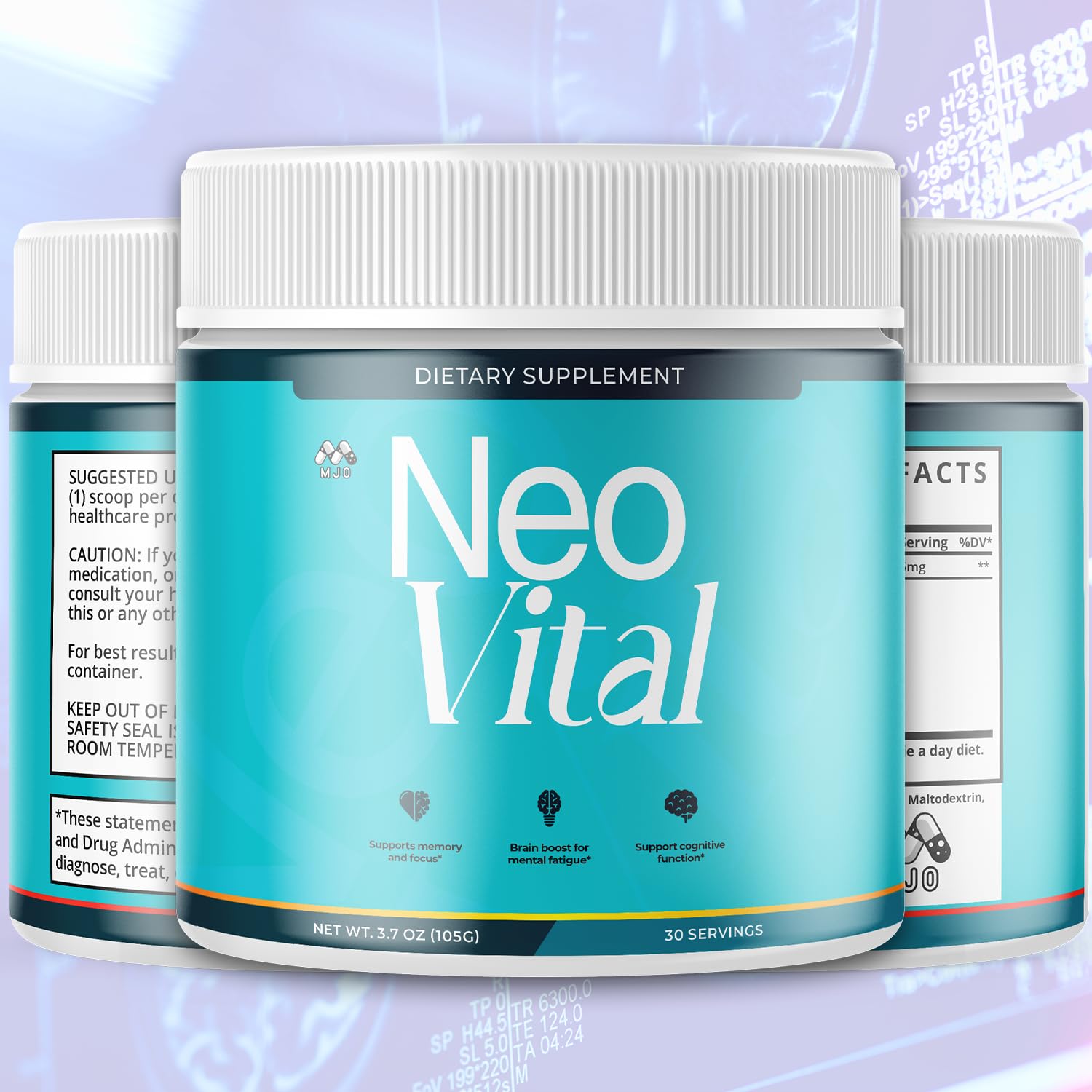 MJO Neo Vital Powder textura del polvo en primer plano para mezcla eficiente