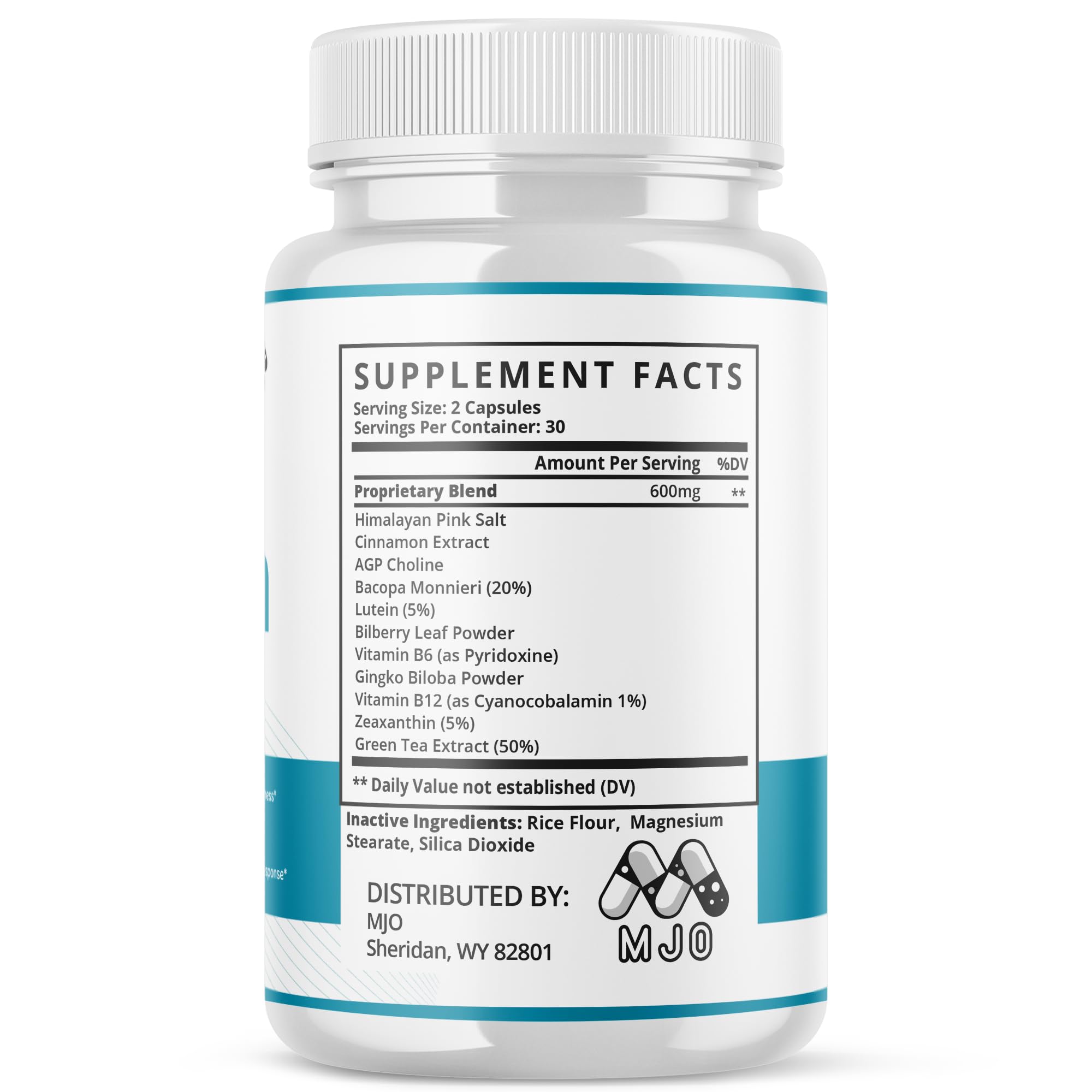 Etiqueta de ingredients de Nervetin MJO mostrando composición natural y transparencia