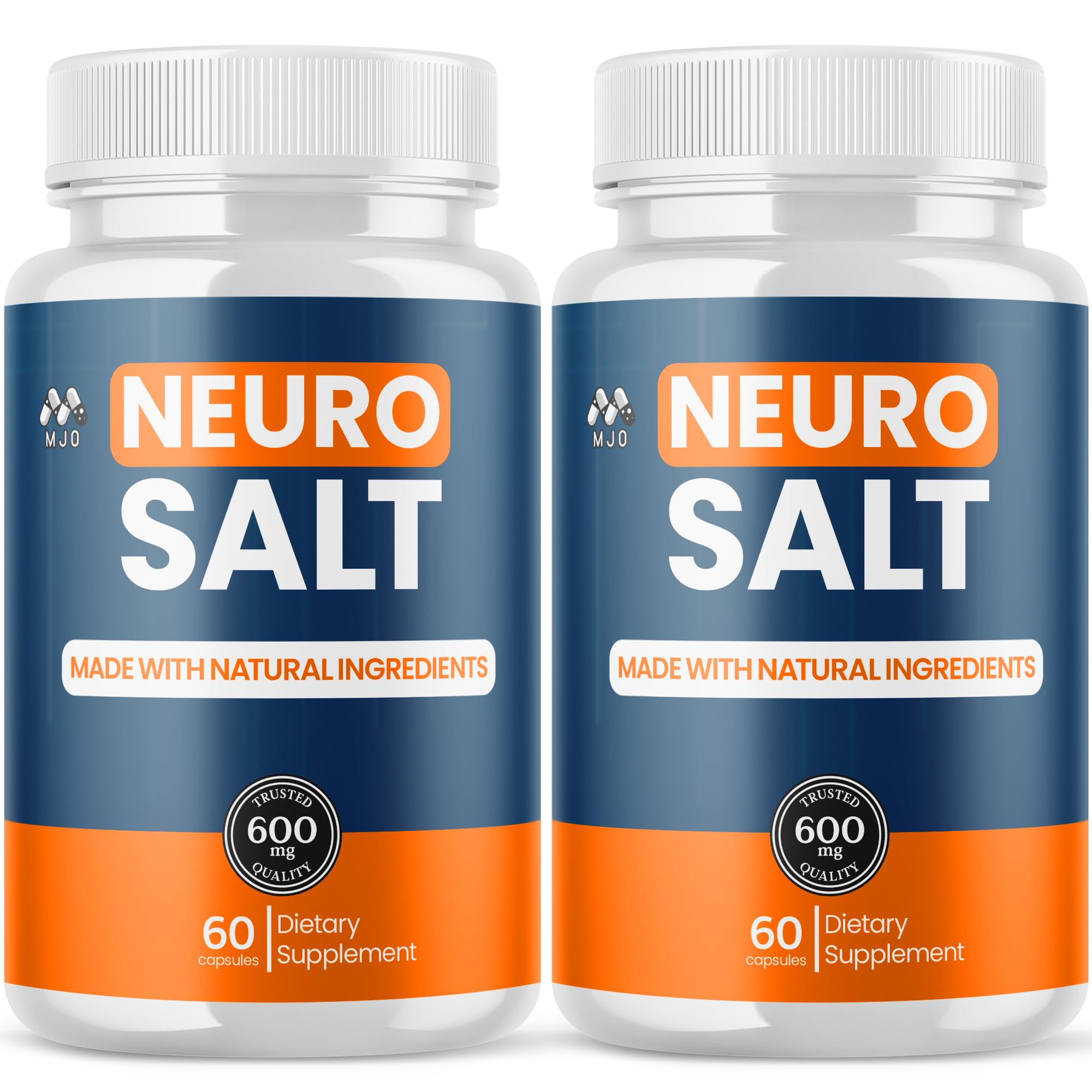 MJO envase frontal de Neuro Salt mostrando diseño y beneficio de apoyo al bienestar