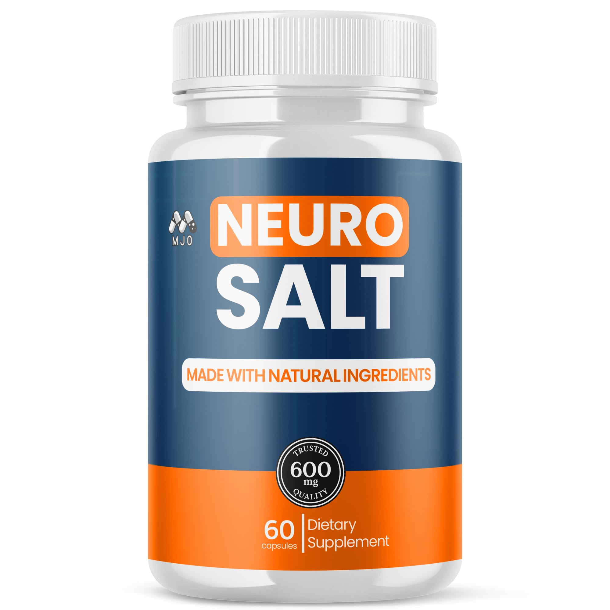 MJO frasco Neuro Salt frontal mostrando diseño y cantidad 60 cápsulas