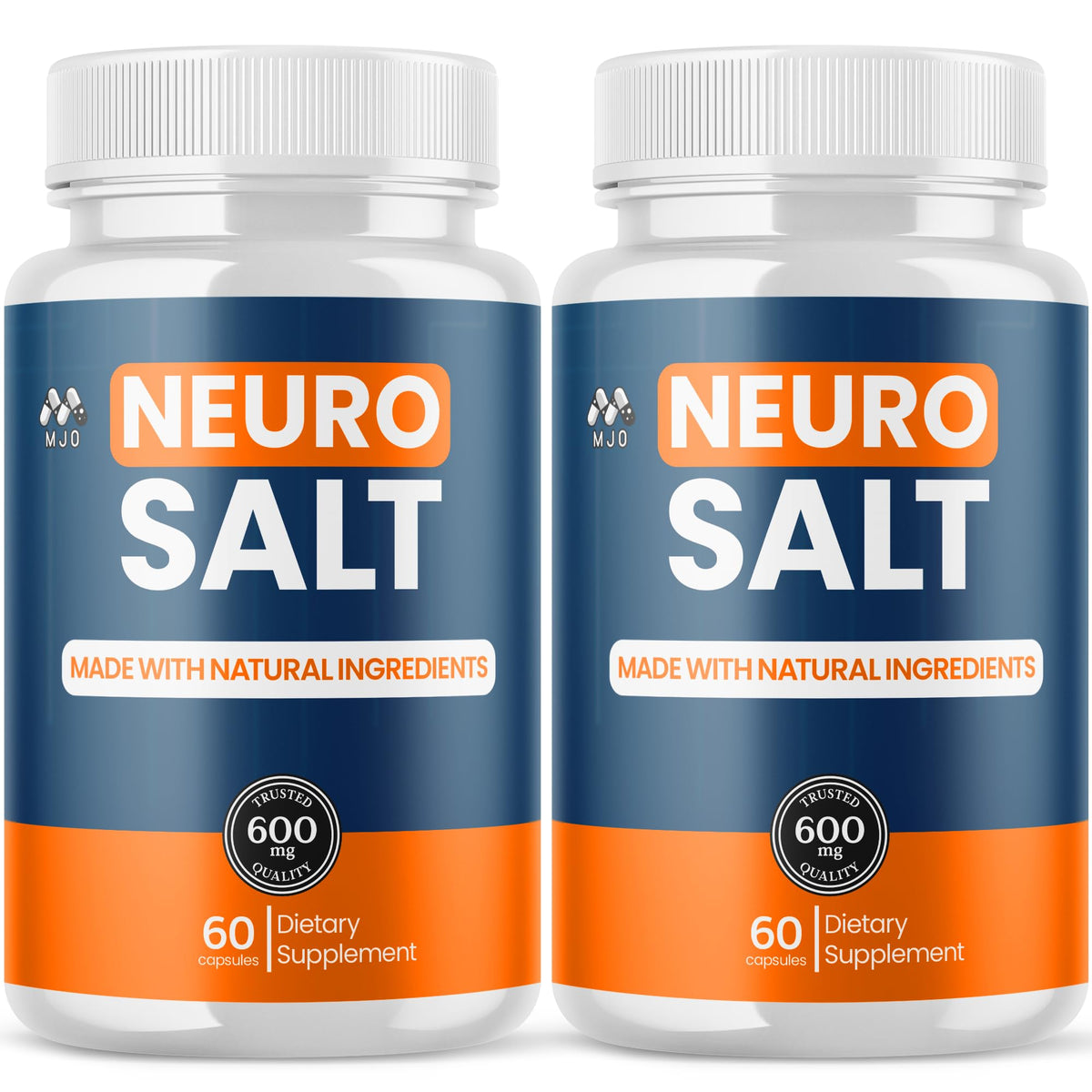 MJO envase frontal de Neuro Salt mostrando diseño y beneficio de apoyo al bienestar