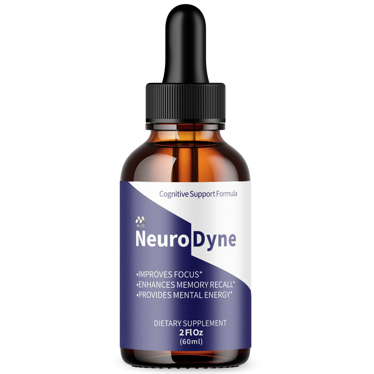 MJO Neurodyne Drops frasco frontal y etiqueta clara que facilita identificación