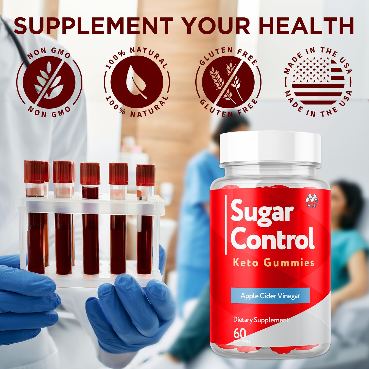 MJO SugarControl ingredientes destacados como vinagre de sidra y vitaminas
