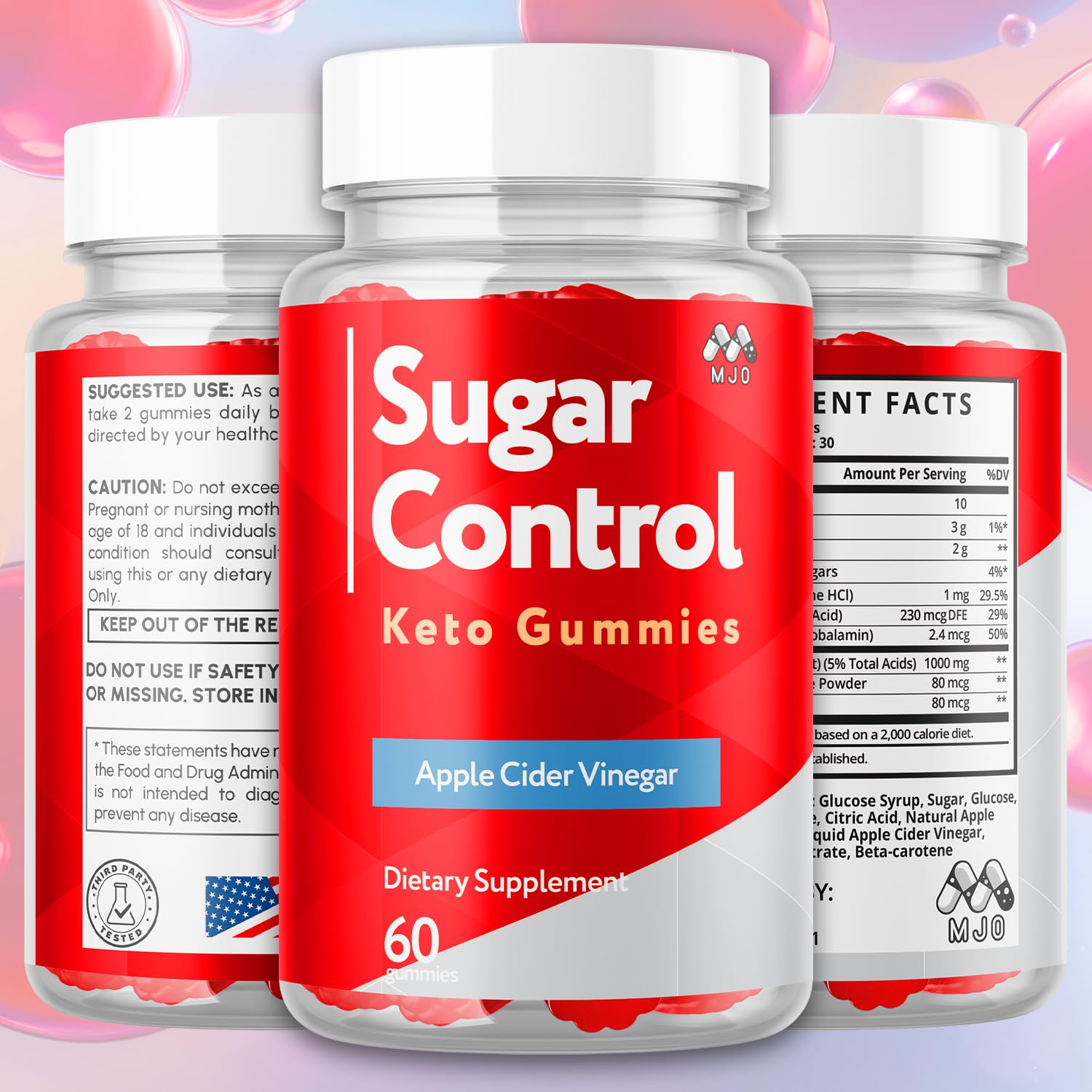 MJO SugarControl textura cercana de las gominolas para apreciar suavidad