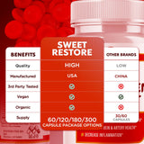 MJO Sweet Restore primer plano de cápsulas que revela textura y calidad