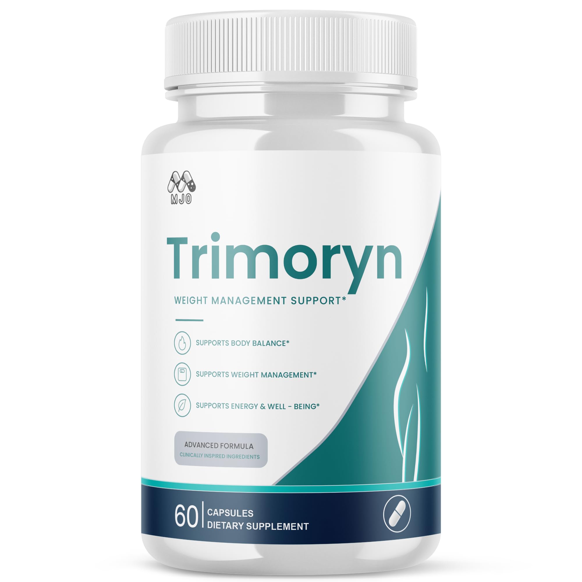 MJO Trimoryn frente del frasco mostrando la etiqueta clara y beneficios