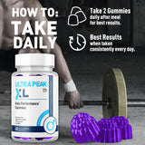 MJO gomitas Ultra Peak XL desplegadas que facilitan la toma diaria