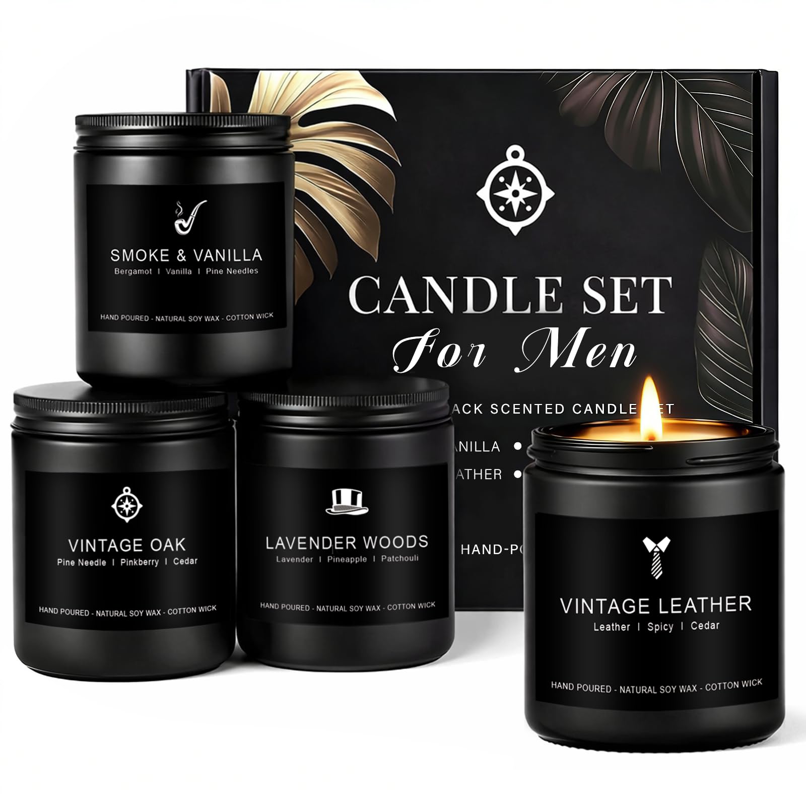 MKCLDE pack frontal mostrando las cuatro velas y presentación elegante