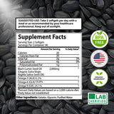 Mother Nature Organics etiqueta con información de 2000 mg y estandarizado 2% TQ