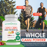 Mother Nature Organics cápsula abierta con polvo, evidencia de pureza y calidad