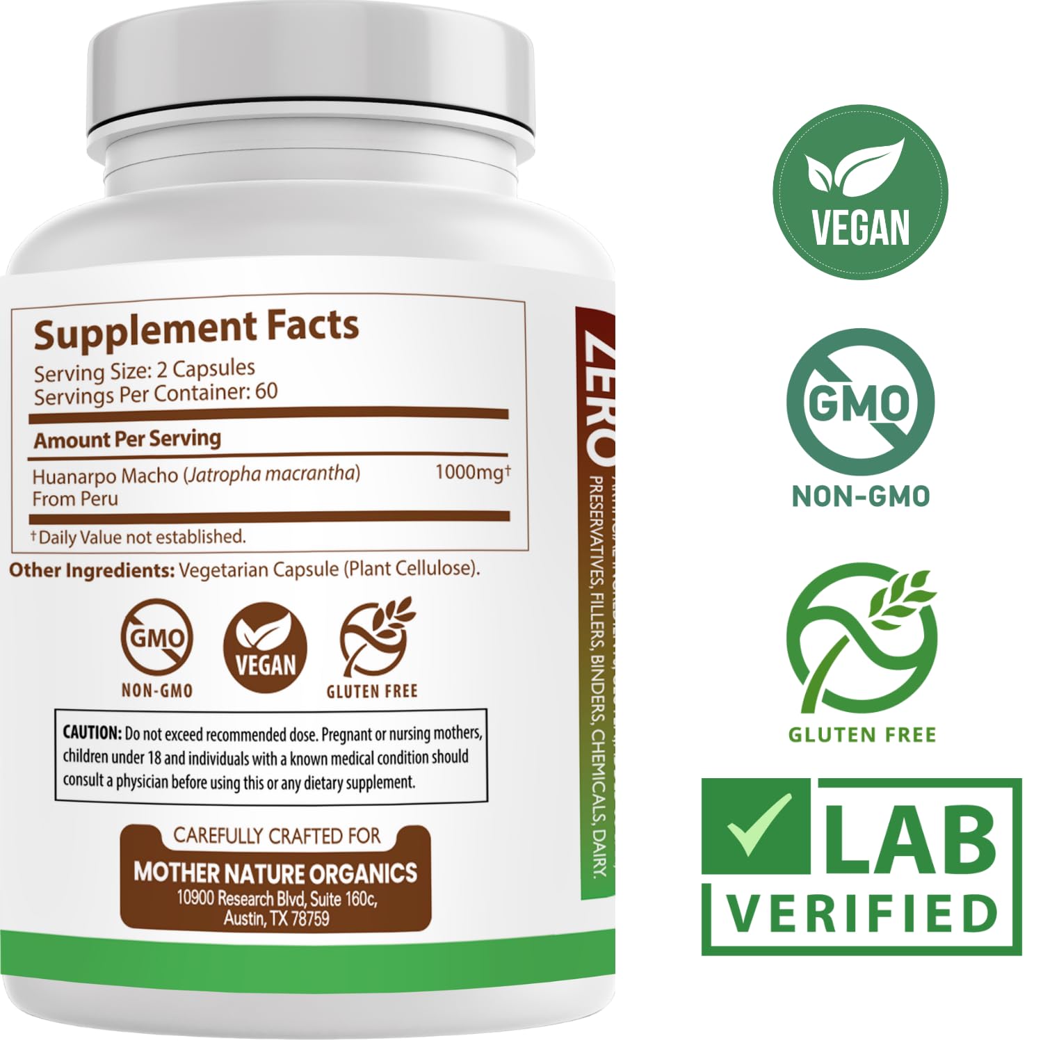 Mother Nature Organics cápsula tomada antes de entrenamiento para energía