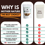 Mother Nature Organics - escena lifestyle con deportista añadiendo maca negra al batido