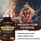 Mother Nature Organics Superfoods etiqueta con certificados y beneficios claros