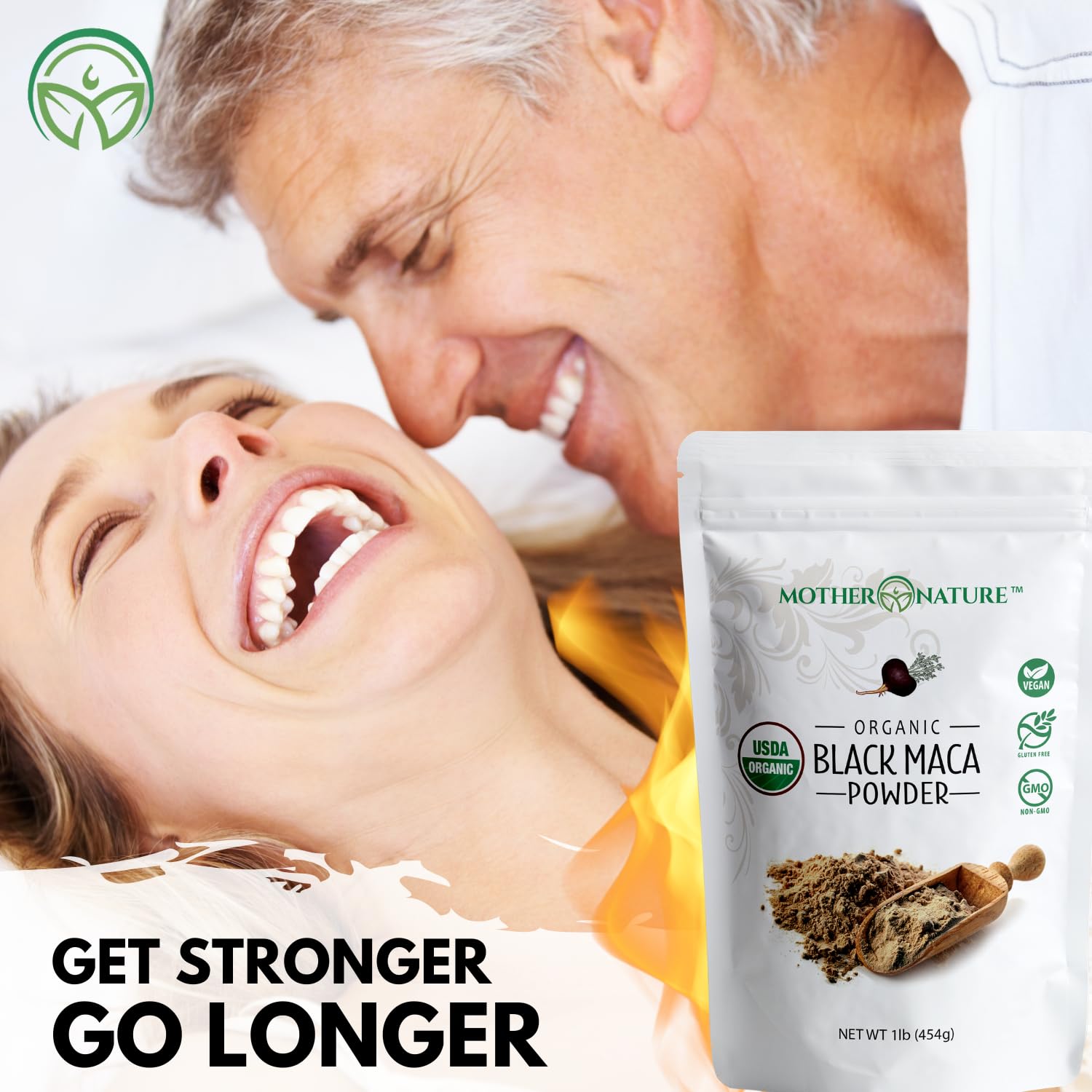 Mother Nature Organics - maca negra en un vaso de batido, aporta energía y resistencia