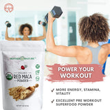 Mother Nature Organics textura en polvo maca roja pureza visible