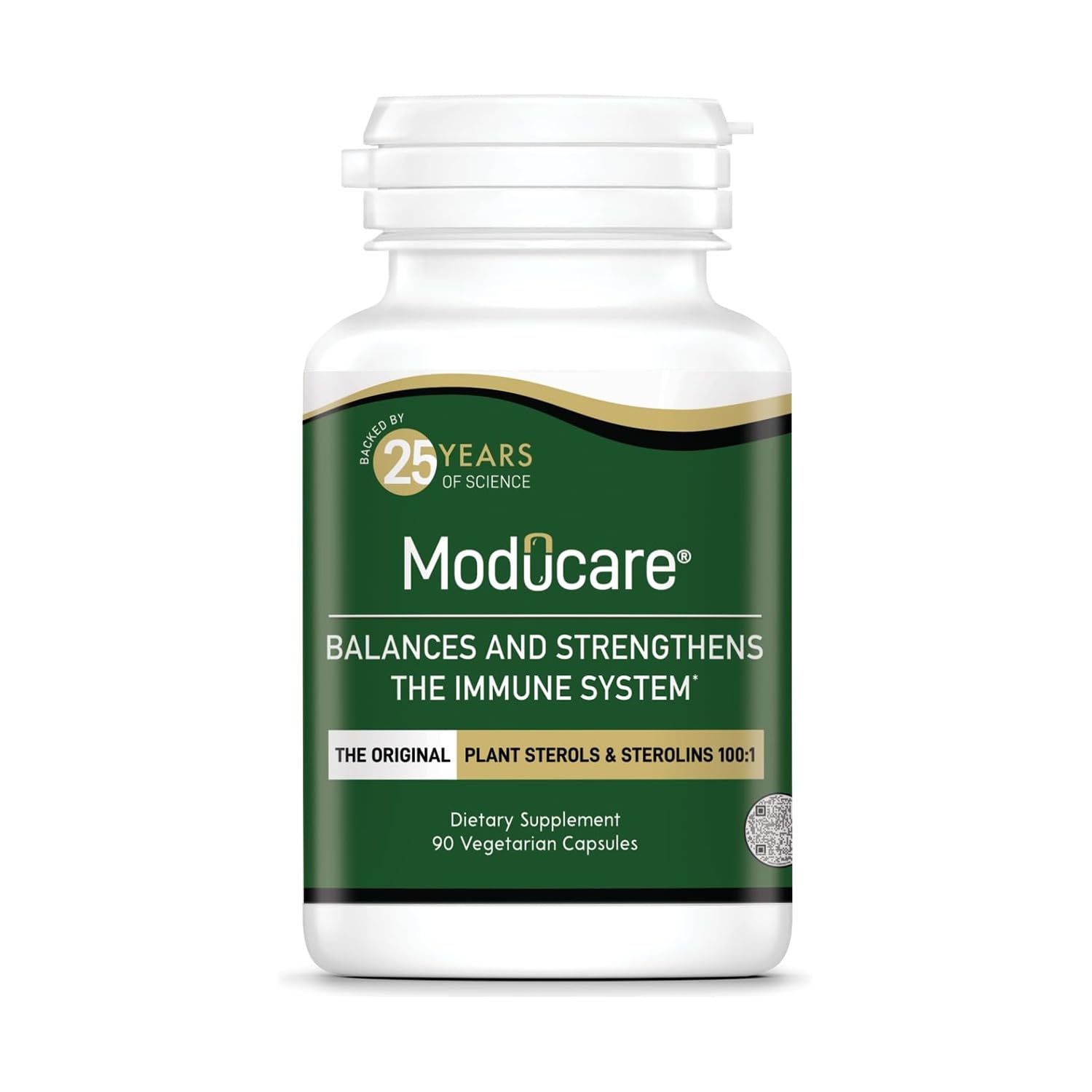 Moducare envase frontal mostrando 90 cápsulas y etiqueta clara, beneficio tranquilidad