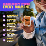 MOJO etiqueta de ingredientes indicando vitaminas y cafeína natural