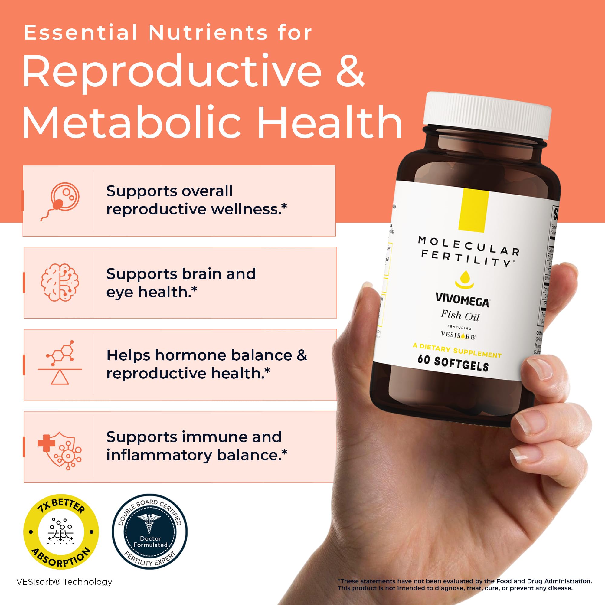 Molecular Fertility aceite de pescado textura brillante para fácil absorción
