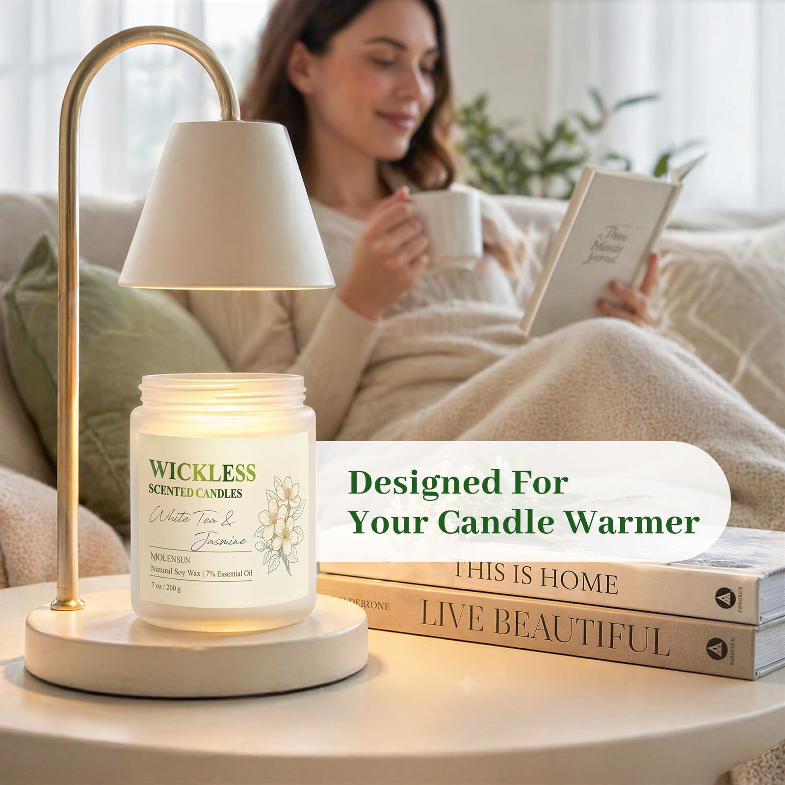 Molensun vela en sala creando ambiente relajante, ventaja: mejora bienestar