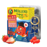 MÖLLER'S envase frontal mostrando cápsulas y beneficio omega-3