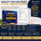 MOMARY NUTRITION etiqueta y número de lote que evidencia pruebas de terceros