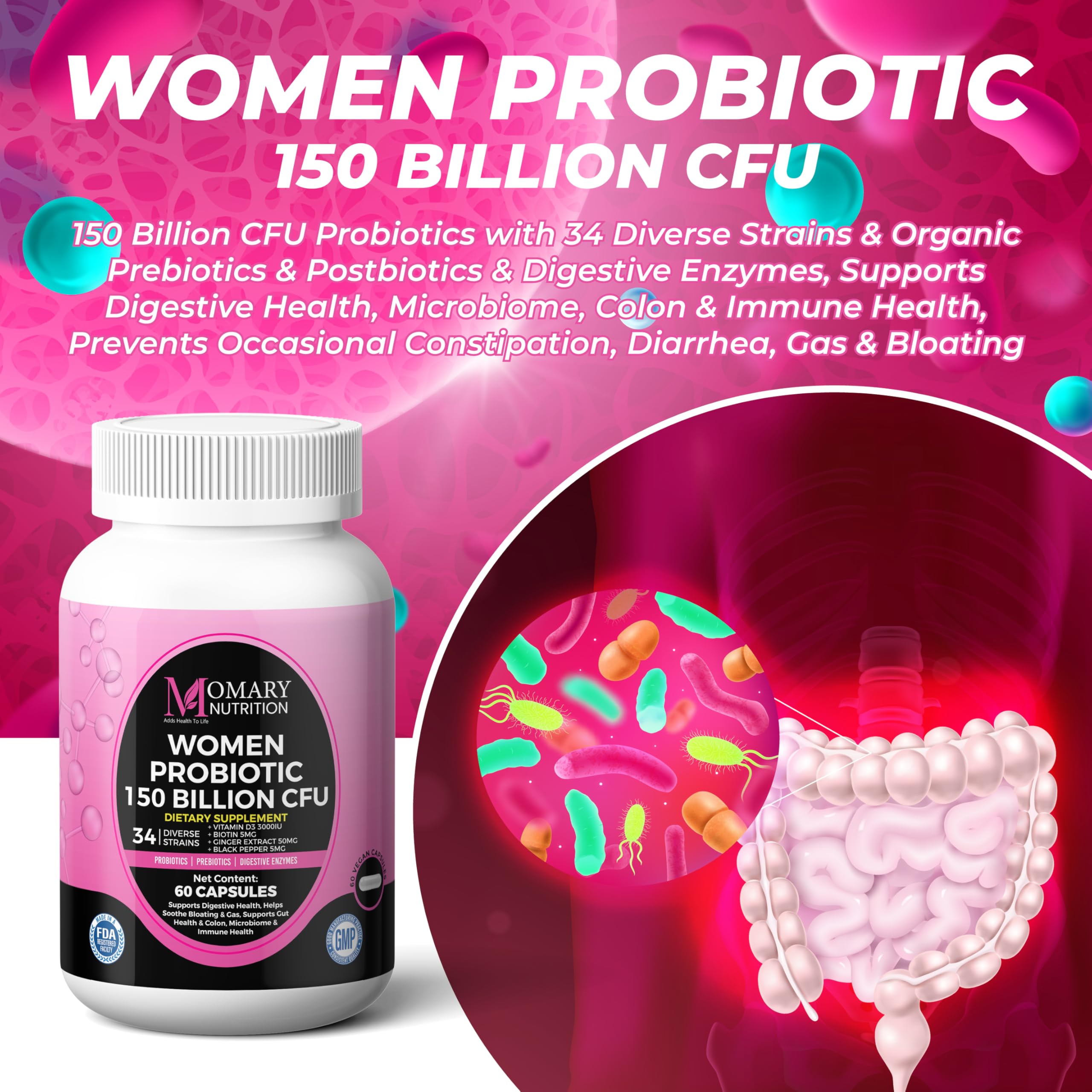 MOMARY NUTRITION close up de extractos botánicos que apoyan bienestar femenino