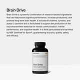 Momentous Brain Drive etiqueta con ingredientes y beneficios comprobables para enfoque