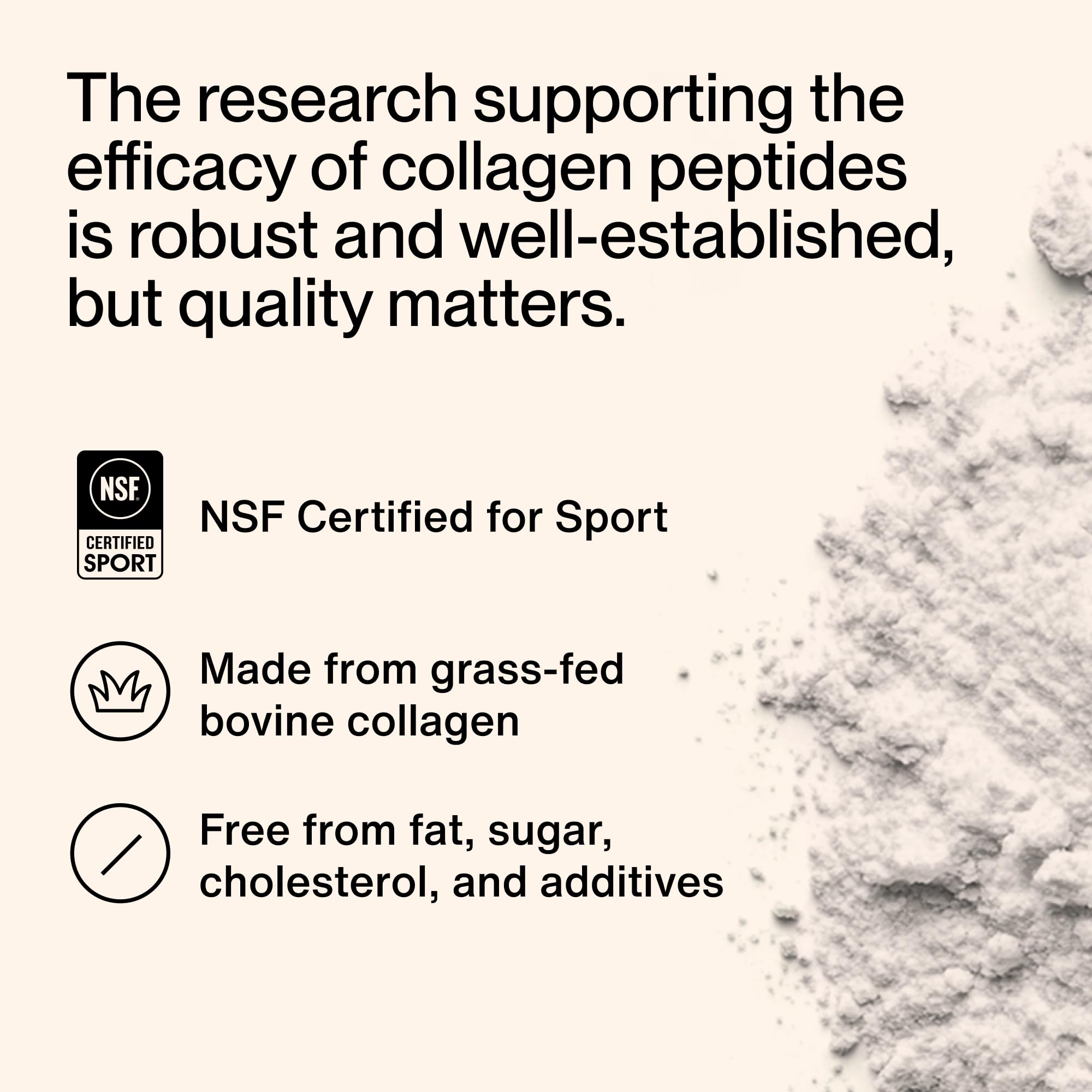 Momentous etiqueta NSF Certified for Sport demostrando control de calidad