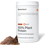 Momentous envase frontal chocolate, muestra presentación atractiva y calidad