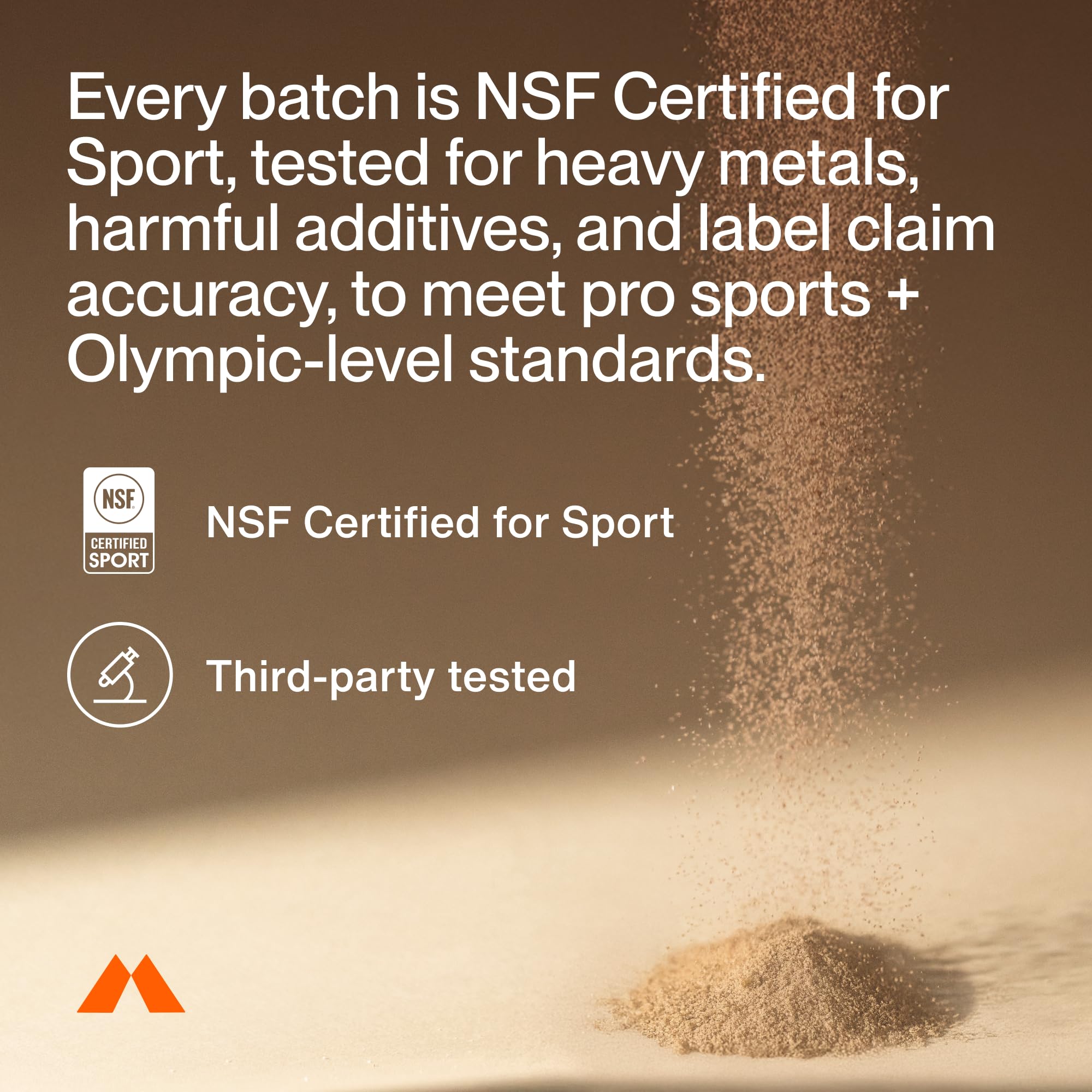 Momentous etiqueta NSF Certified for Sport, certificación que aporta confianza
