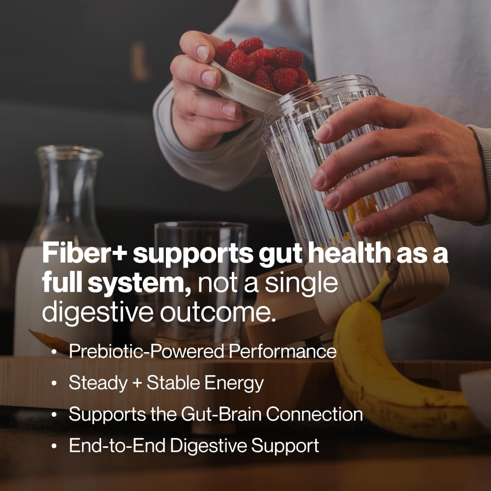 Momentous Fiber+ ingredientes psyllium y salvado que favorecen regularidad