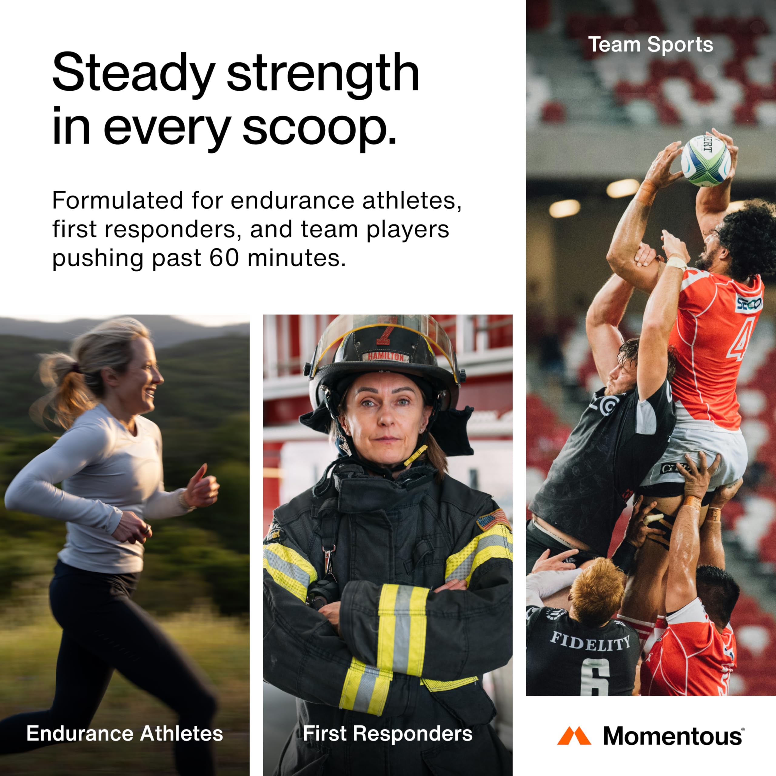Momentous Fuel etiqueta con sello NSF Certified for Sport que aporta confianza y pureza