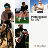 Escena lifestyle con deportista usando Momentous Fuel antes de competencia para apoyo físico