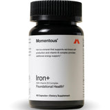 Momentous envase frontal de Iron+ mostrando diseño y beneficio energía