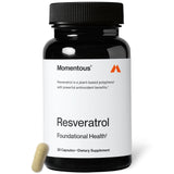 Momentous envase frontal mostrando Resveratrol 450 mg y su diseño claro