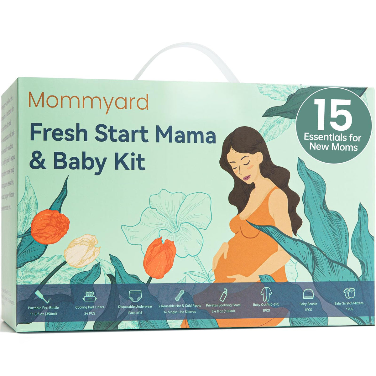 Mommyard peri bottle vista frontal para limpieza íntima suave