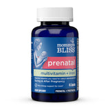 Mommy's Bliss frente del empaque que muestra fórmula prenatal y beneficios nutritivos