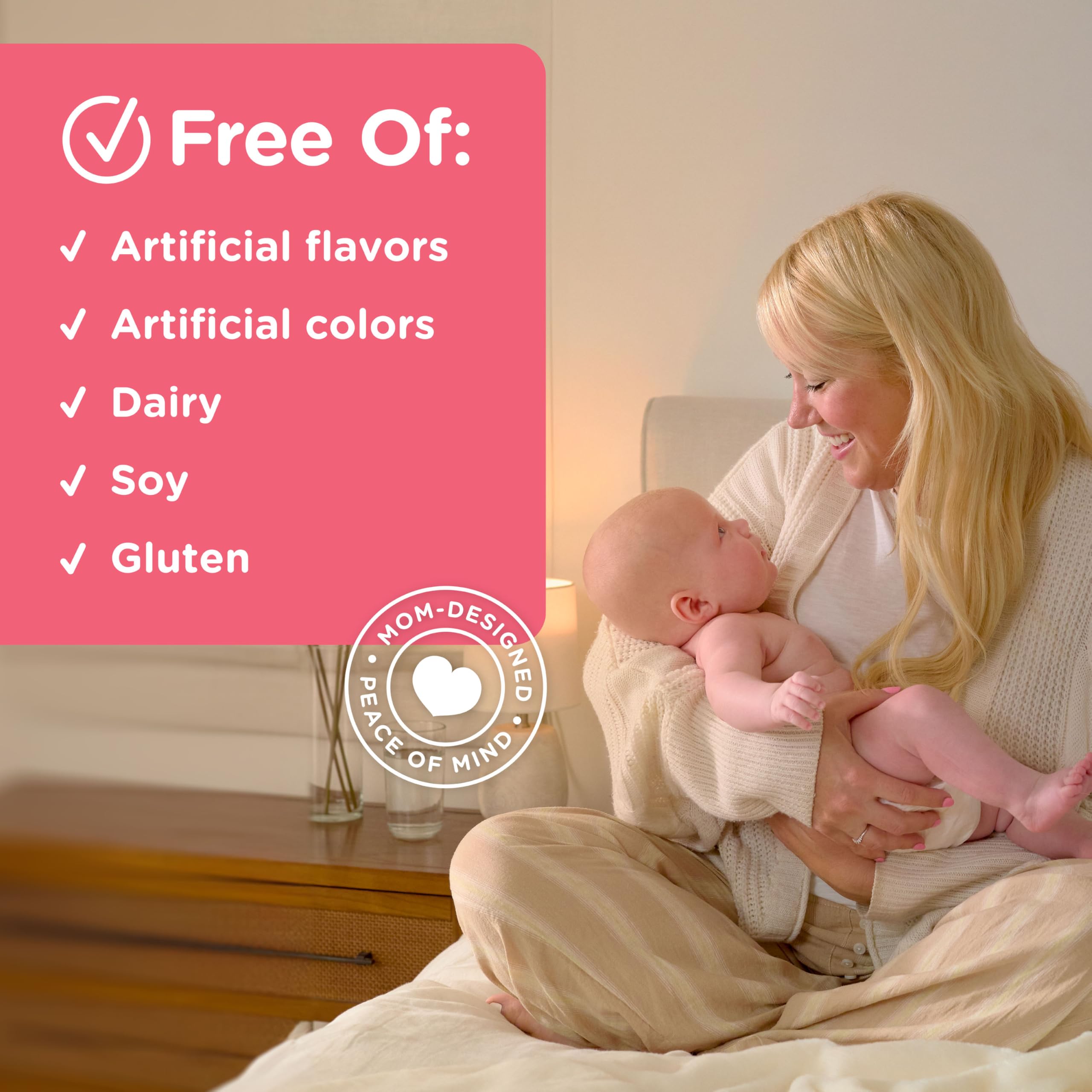 Mommy's Bliss frasco colocado en cocina señalando uso diario práctico