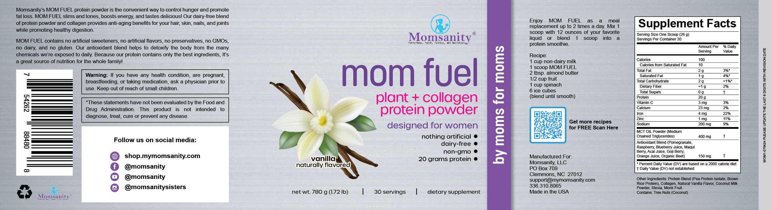 Momsanity MOM Fuel en escena diaria con bebida vegetal, uso versátil y práctico