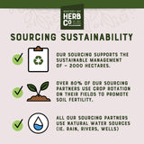 MONTEREY BAY HERB CO detalle de etiqueta con certificaciones STAR-K y SQF, confianza de calidad