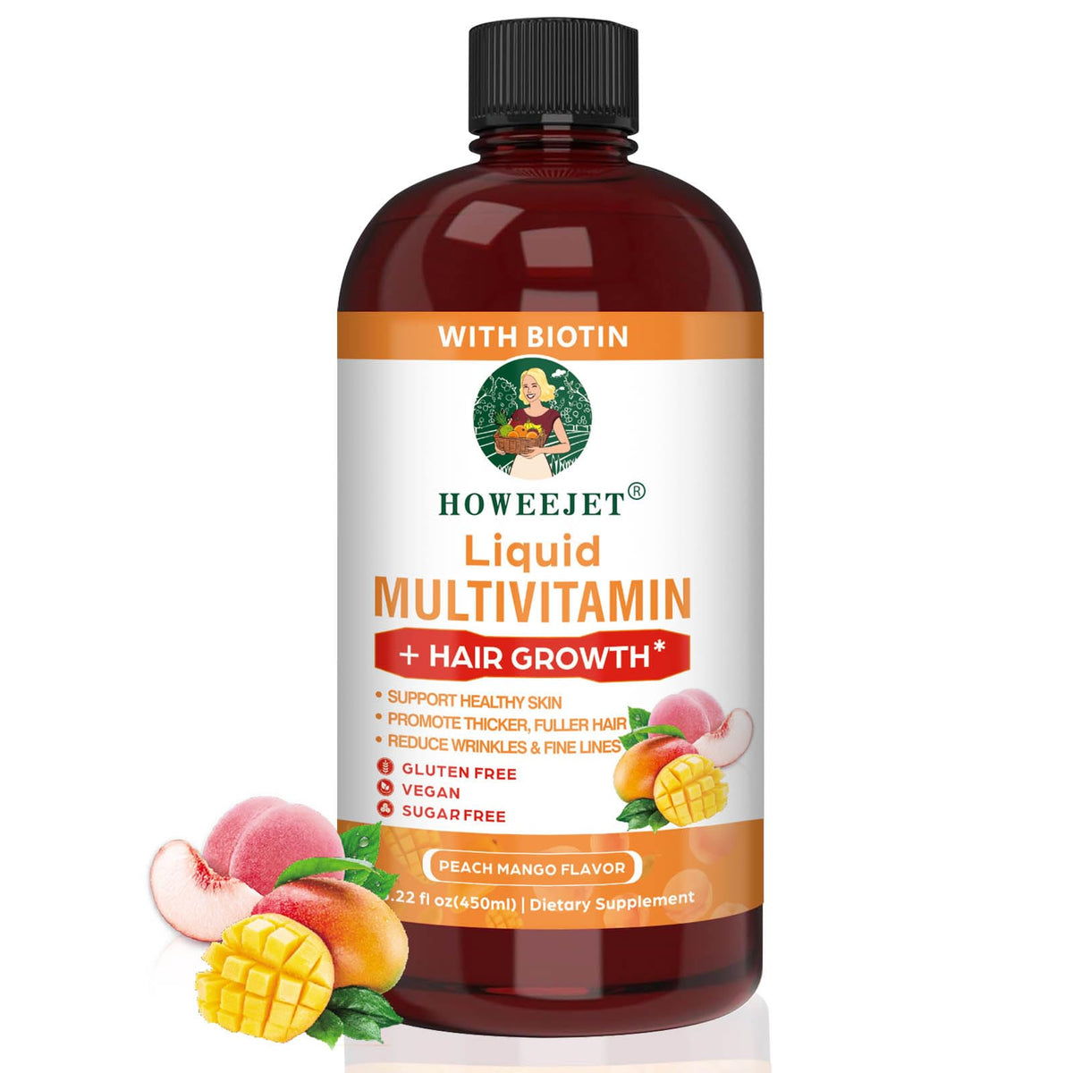 Montorchid botella frontal mostrando la etiqueta y beneficio de cabello más denso
