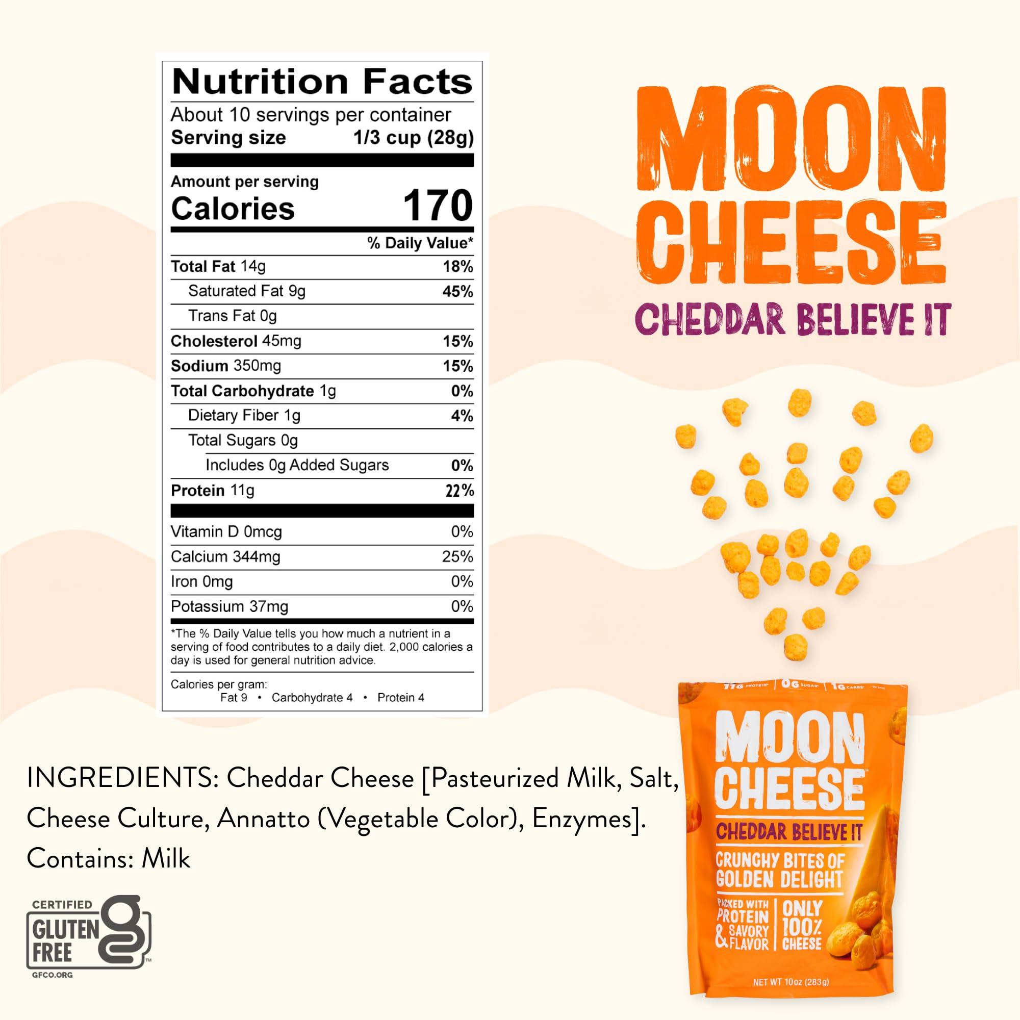 Comparación de tamaño Moon Cheese en mano para visualizar porción práctica
