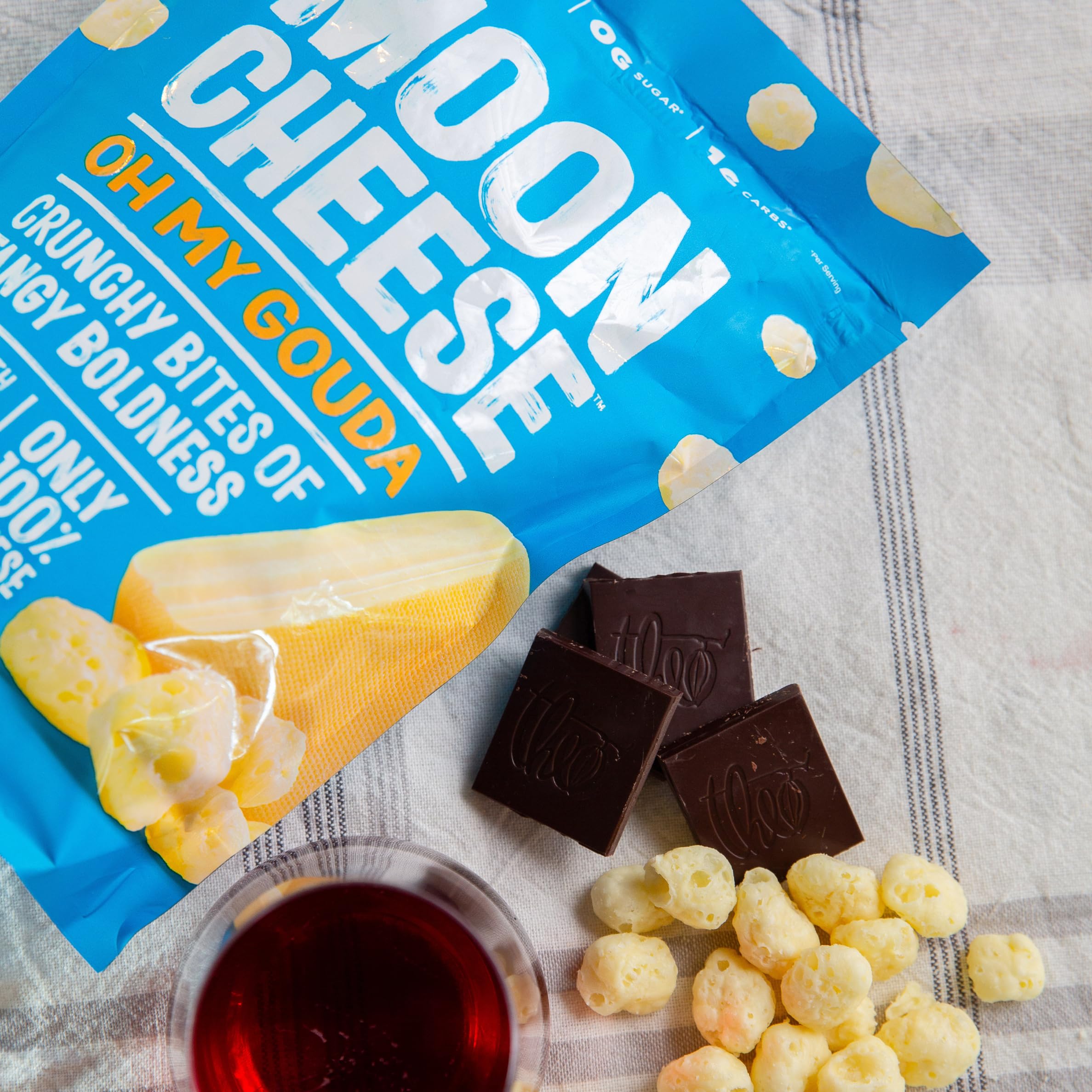 Moon Cheese etiqueta de ingredientes y valores nutricionales legible