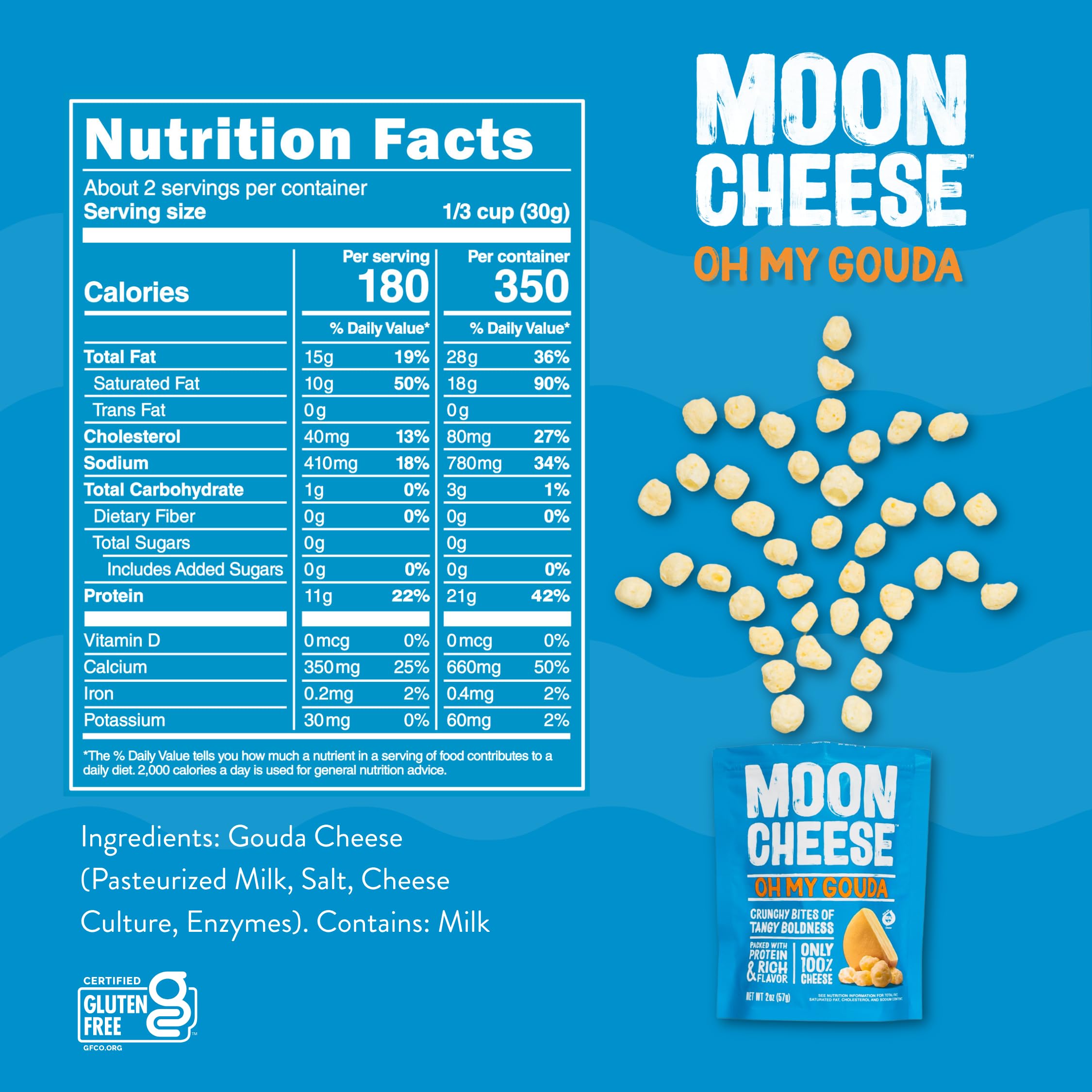 Moon Cheese bocaditos en tabla listos para picar en reuniones informales